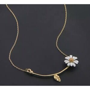 Elegant Daisy Flower With Vein Necklace - Delicate Floral Chain for Women New
